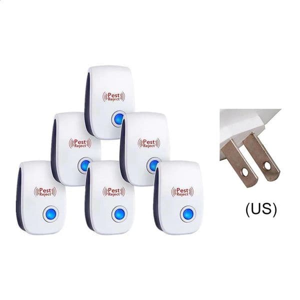 6Pcs Ultrasonic Pest Repeller Insect Bug Long Range Deterrent MultiFunction for Roach Rodent Mouse Bugs 260319