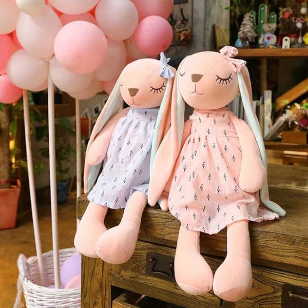 35/45cm Long Ears Rabbit Doll Soft P Toys for Children Rabbit Slee Mate Stuffed P Animal Toys Easter Gifts K260327