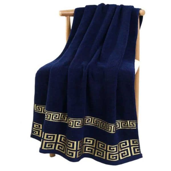 140x70cm Embroidered Big Blue Bath Towels Wholesale Cotton Bathroom Towel Cover Personalized Sport Gift Towels ToallasT260318