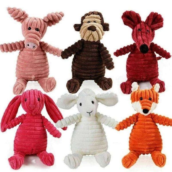 New Pet Plush Animal Chewing Wear-resistant Squeak Cute Bear Fox Toys For Dog Puppy Teddy Interactive Toy Supplies 26H0319