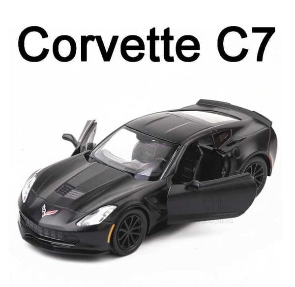 1/36 Scale Moeles Chevrolet Corvette C7 Alloy Diecast Car Model Toys For Boy Gifts Metal Car Models With Pull Back Vehicles Y260319 C260323