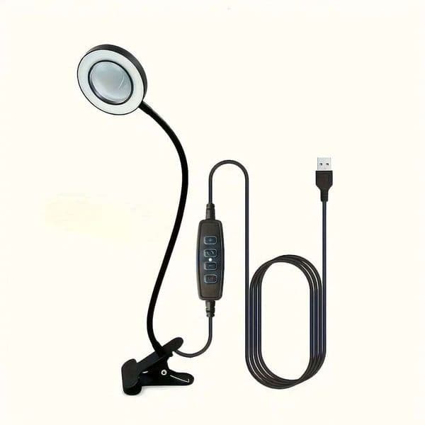 Adjustable LED Clip Light - 5V USB Flexible Gooseneck Lamp for Reading & Crafts 26H0318