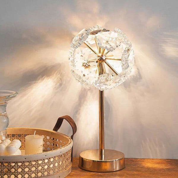 Crystal Table Lamp Bedroom Bedside Night Modern Home Decor Living Room Study Atmosphere Light LED Desk Lamps Decorative 26W0319
