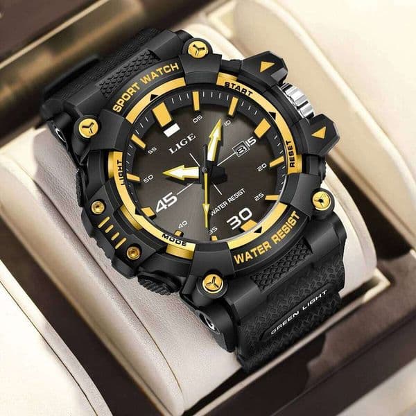LIGE Fashion Men's Luxury Watches Quartz Wristwatches Military Sports Waterproof Luminous Date Gifts for Men Watch Reloj Hombre