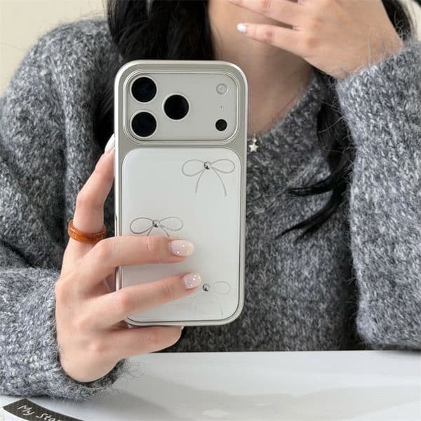 Simple Bow Phone Case For Iphone 17 16 15 14 13 Pro Max 16Promax Electroplating 14Promax Phone Case 13Promax Unique 15Promax 17Pro Cover 17Promax 14Pro 16Promax Shell