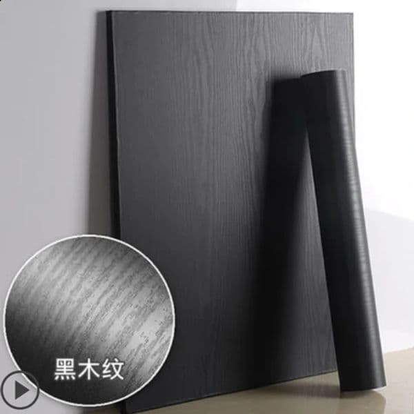 Black wood grain thickening wallpaper boeing film furniture kitchen cabinet pvc selfadhesive stickers vinyl 260319