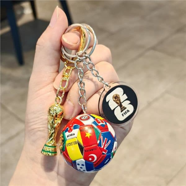 2026 New World Cup Football Keychain Pendant Fan Commemorative Small Gift Wholesale in Stock Free Shipping Fee By Sea