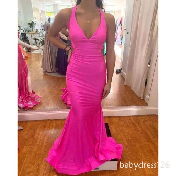 Fuia Dresses Sexy Mermaid V Neck Criss Cross Backless Pleats Ruffles Long Evening Gowns Junior Graduation Party Wears Bc11894 ZD19