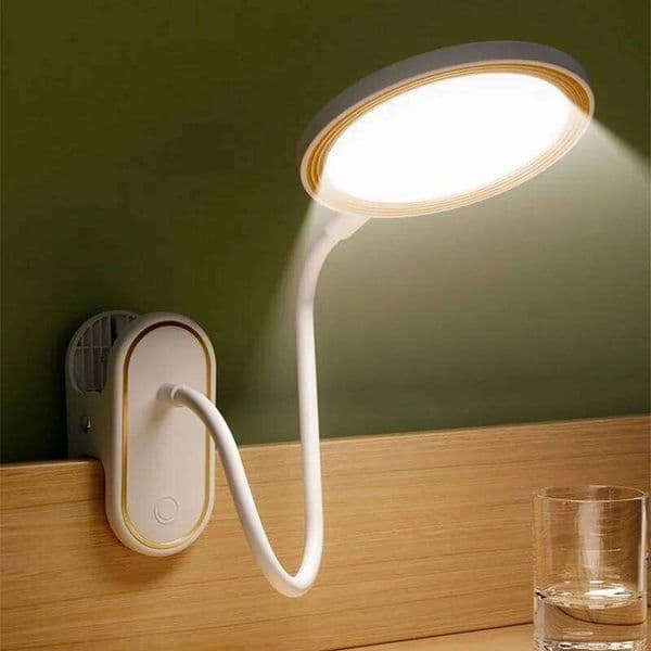 Table USB Rechargeable Desk Lamp With Clip Bed Reading Book Night LED Touch 3 Modes Dimming Eye Protection Light 26H0319
