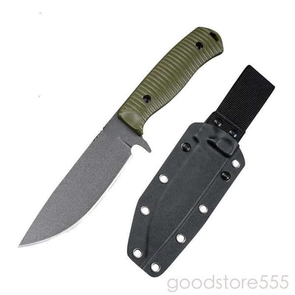 BM 539 Straight Knife with Sheath pocket knife Green G10 Handle Edc Multitool couteau Knives fixed blade knife Utility Fishing Cutting Outdoor EDC Essential Equ
