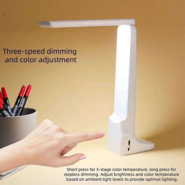Folding Small Study, Student Dormitory, Children's LED Reading Desk Lamp with Charging Function for Bedroom Bedsid 26H0318