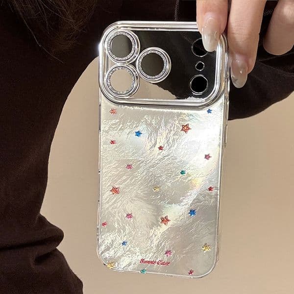 Dazzling Stars Phone Case For Iphone 17 16 15 14 13 Pro 12 11 Max Plus 16Pro Glitter Lens Film 17Promax Phone Case 16Promax Full Wrap 15Pro Cover 14Promax 12Promax Shell