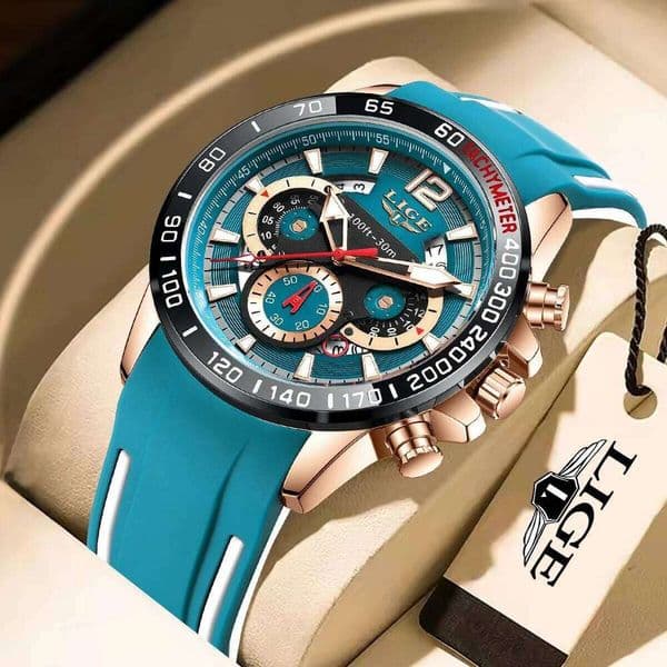 FOXBOX Military Waterproof Luminous Soft Silicone Mens Quartz Wristwatches Fashion Chronograph Calendar Sport Man Watch
