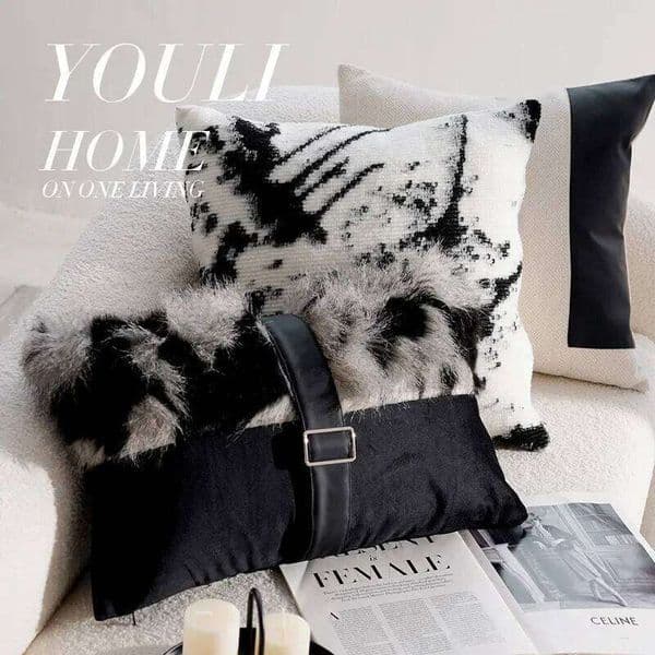 Pillow Case 30x50/45x45CM French Retro Throw Pillowcase Black Luxury Stamping Waist Cushion Cover Decor Home Decorative Pillowcasecase 2025 26Y0318