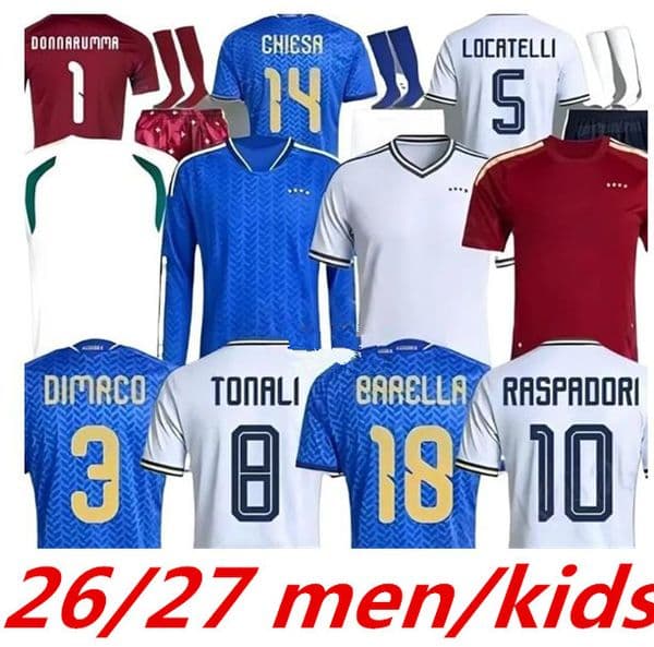 S-4XL 26 27 ItalyS national football team Soccer Jerseys RETEGUI BARELLA FRATTESI PELLEGRINI 2025 2026 Italia Women's Shirts GIRELLI Men Kids 999