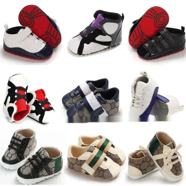 0-18M Newborn Baby Boy Girl Sport Soft Sole PU Leather Casual Sneakers White Baptism Shoes acd