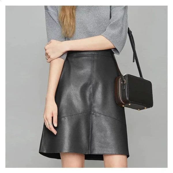 pu leather autumn and winter n high waist skirt short skirt 260319