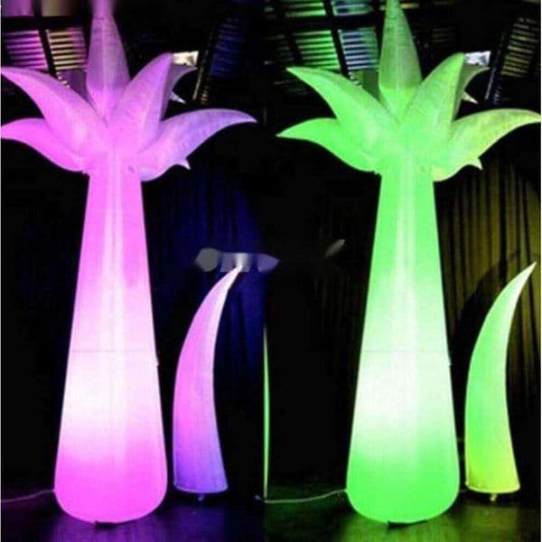 Shipping Nice Colorful Giant Standing Led Inflatable Palm Tree Lighted Flower Column Tube For Wedding Decoration