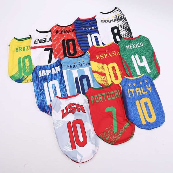 Pet Clothes Football Team Vest Teddy Summer Outfit Pomeranian Bichon Puppy Dog Clothing Cat Pet Clothes Thin Style Cat Clothes