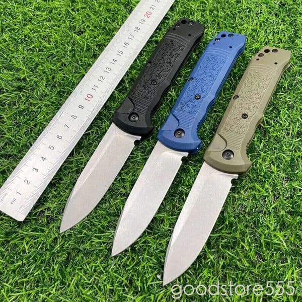 pocket knife couteau 4400 Tactical Folding Knife with D2 Blade, Nylon Fiber Handle, Pocket Clip - EDC fixed blade knife Outdoor Hunting Lightweight Self-Defense