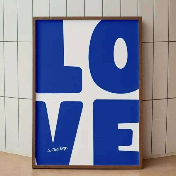 Charming Blue Love Wall Art Prints Canvas Painting Poster Picture For Living Dining Play Room Home Deco 26Y0319