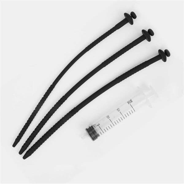 Silicone Penis Plug SoundingUrethal inserts MenUretral Urethral Dilation Catheter With SyringeUrethra DilatorSex Toy for Man Ha22