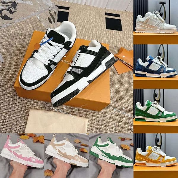 With Box Designer Casual Shoes For Men Women Virgil Luxury Skate Sneaker Denim Embossed Platform Sneakers Calfskin Leather Trainer Outdoor Mens Trainers Size