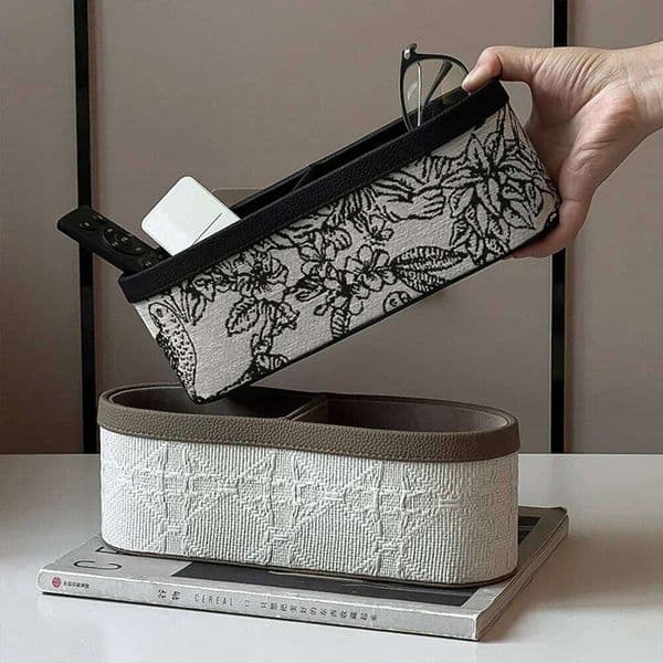 French Retro Luxurious Leather Box Multifunctional Living Room Desktop Decoration Home Storage Accessories 26H0319