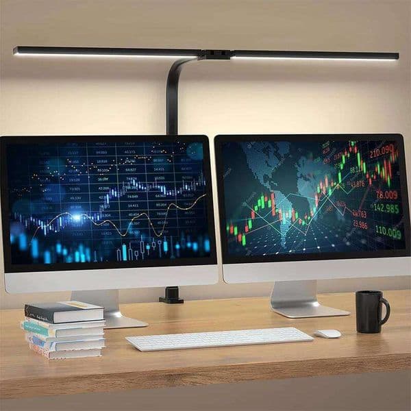 Powerful LED Desk Lamp, Double Head Lamps Clip, Illuminated Architect Light with 3 Color Temperatures&Brightness 26H0318