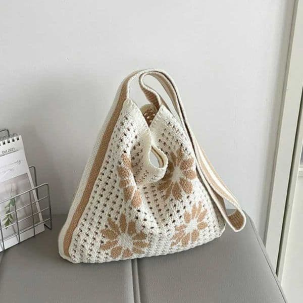 Korean Style Knit Shoulder Bag Spring Minimalist Handle Bag Retro Commuting Tote Comfortable and Versatile Texture Storage Bags Z260319