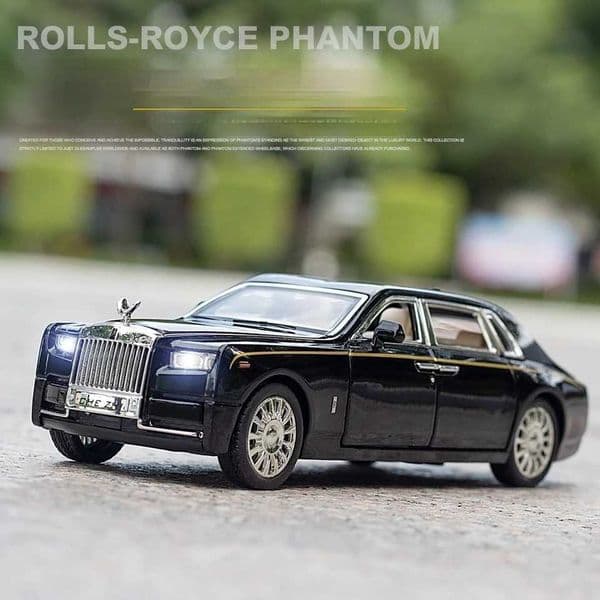 132 Rolls Royce Phantom Alloy Luxy Model Car Metal Diecast Vehicle Simulation Sound and Light Pull Back Car Model Kids Toys L260319 C260323