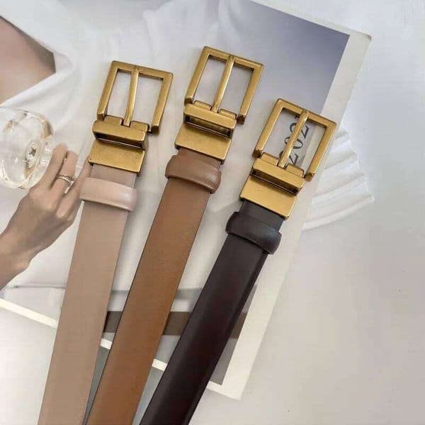 2023 New Cowhide for Women's Double sided Dual Use Rotating Buckle Fashion Decoration Suit Pants Jeans Belt 26W0319