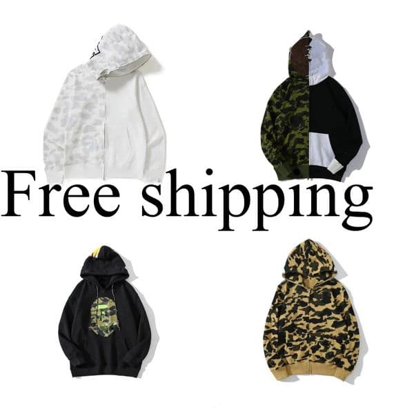 Designer hoodie sweatshirt men hoodie jacket coat long sleeves Shark luminous women sweatshirt letters Camo hoody oversized zip hoody embroidered cardigan