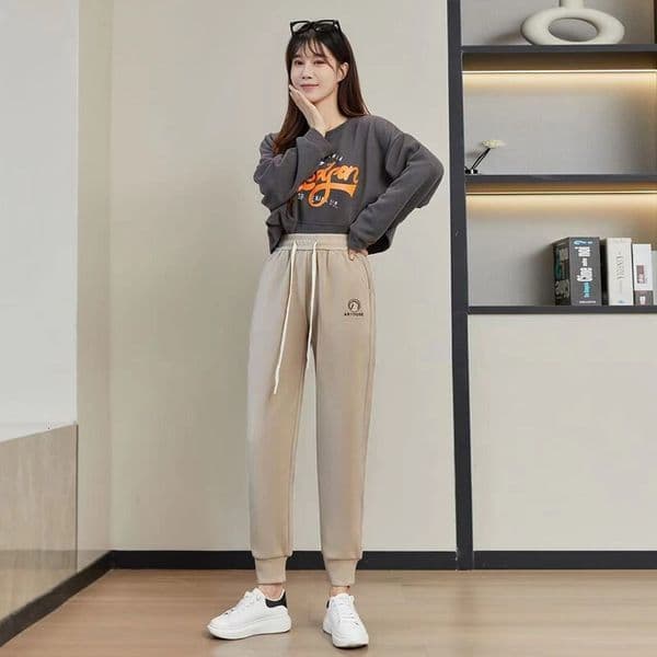 Winter Flce Thickened Pants for Women Slimming Warm Windproof Loose Casual Versatile Plus Size Trousers S260428