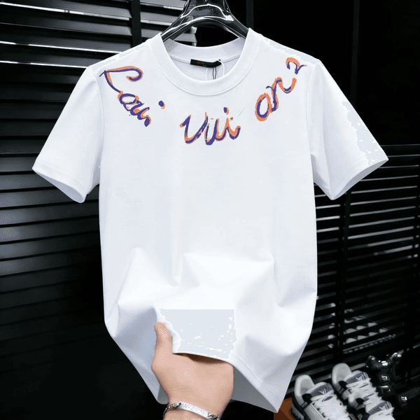 Designer Brand Tees T Shirts Top Quality Pure Cotton Short Sleeve Shirt Simple Letter Printed Summer Casual Men Clothing Size S-5XL