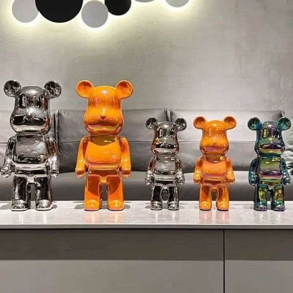 20/28/35cm Aesthetic Figure Stautes Ceramics Violent Bear Figurines Sculptures Decor Luxury Room Decorations Home Ornament 26W0319