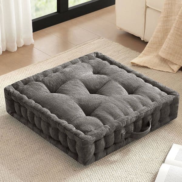 1- Piece 24x24" Poly Chenille Square Floor Pillow Cushion