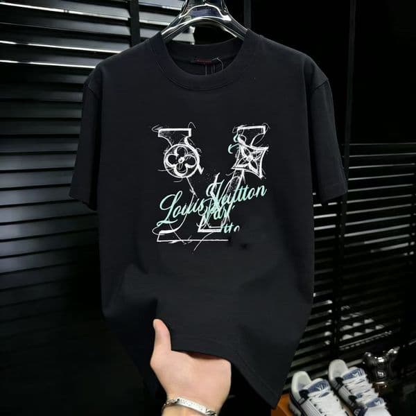 Designer Brand Tees T Shirts Top Quality Pure Cotton Short Sleeve Shirt Simple Letter Printed Summer Casual Men Clothing Size S-5XL thumbnail 2