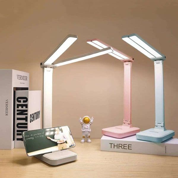 LED 3 Levels Dimmable Touch Night Light USB Rechargeable Eye Protection Foldable Table Lamp For Bedroom Bedside Desk 26Y0319
