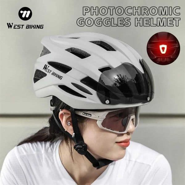WEST BIKING Bicycle Helmet Adjustable Suction Lens Cycling Helmet MTB Road Bike Breathable Safety Helmet Bike Equipment H260319