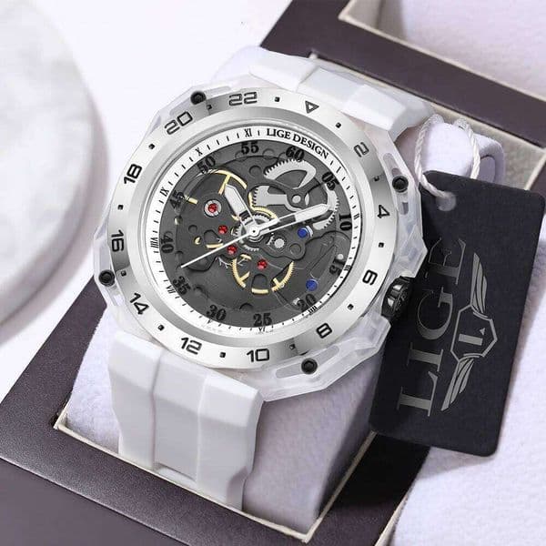 LIGE Top Brand Men's Luxury Watches Square Quartz Wristwatch Waterproof Luminous Watch for Men Date Clock Relogios Masculino+Box
