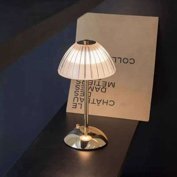 Retro Nordic LED Table Lamp Touch Control 3 Color Dimmable USB Rechargeable Night Light for Bedroom Study Bar Desk Decor 26W0319