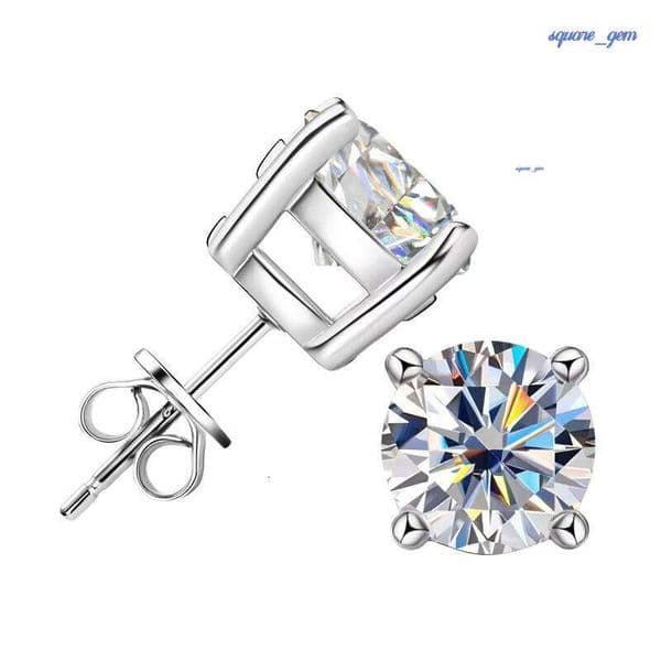 Hot Selling 925 Sterling Silver Stud Earrings Best Product GRA Certified Diamond Moissanite Classic Design Gold Unisex Wedding