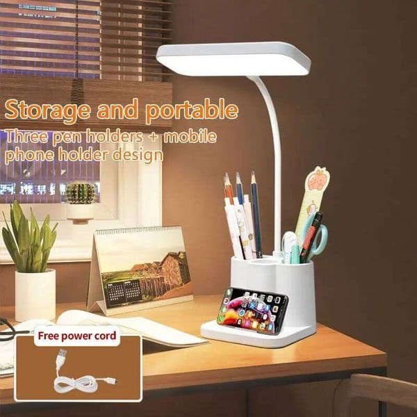Desk Lamp Rechargeable Eye Protection Learning Dormitory Bedroom Bedside Reading Night Light 3600 Battery Life Stepless Dimming 26Y0319