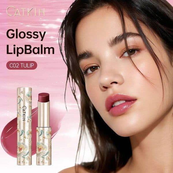 Bestseller CATKIN GLOSSY LIP BALM Hydrating Lip Balm In 6 Vibrant Colors Moisturize, Protect & Soothe Ddmyhappy