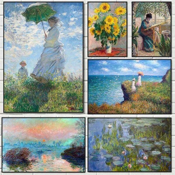Claude Monet Classic Collection Paintings Canvas Poster and Prints Wall Art Pictures for Hall Living Room Home Decor Mural 26Y0319