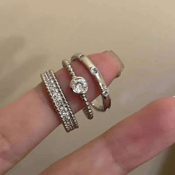 Fashion Contracted Design Women's Ring with Brilliant White Cubic Zirconia Wedding Party Daily Wearable Statement Jewelry Gifts S260318