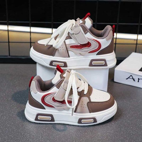 Lightweight Sneakers Breathable Running Shoes for Boys Girls with Hook-and-loop Fastener Closure school kids basketball shoes j20260319