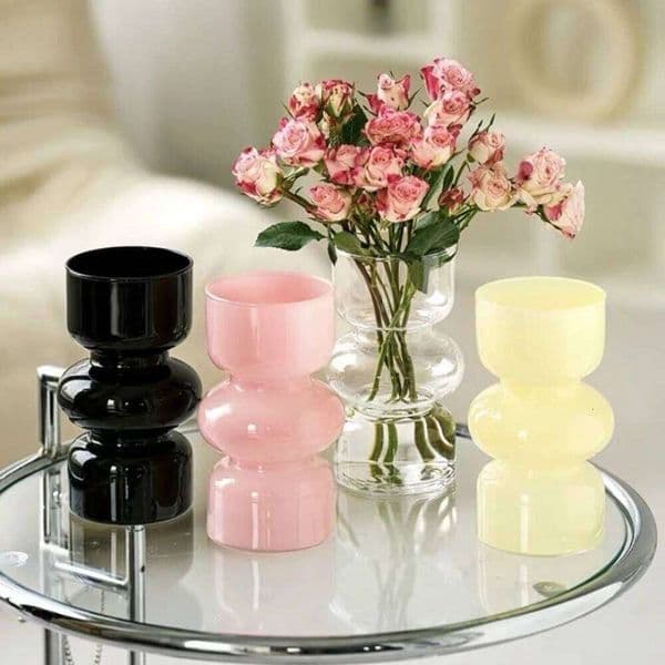 European Retro Glass Water Nourishing Container Desktop Dining Table Flower Arrangement Vase Decoration 26W0320