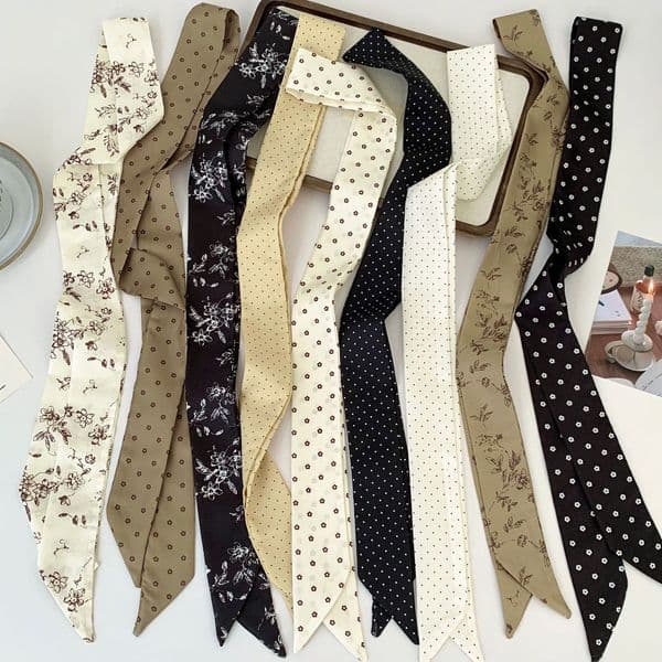 Polka Dot Silk New Fashionable High-End Decorative Scarf Long Ribbon For Tying Bags Hair Band Waist Belt